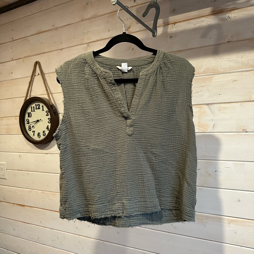 Joe Fresh | 100% Cotton Green Sleeveless Top